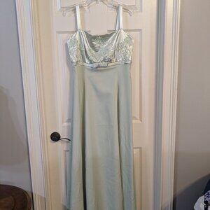 Mori Lee Custom Mint Green Formal Gown with Matching Shawl | Floor Length Dress